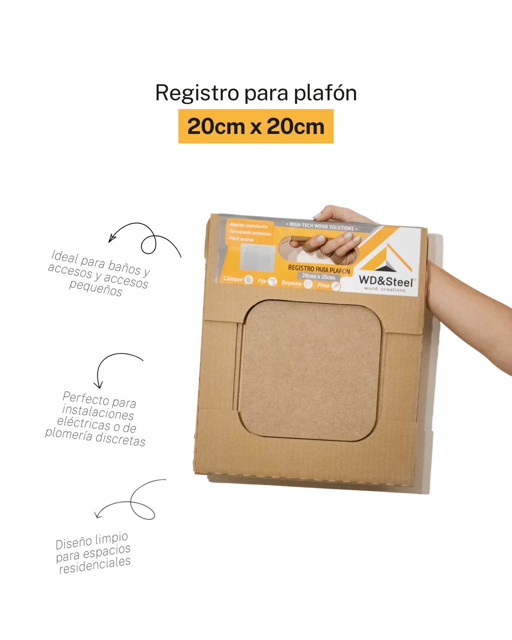 Tapa de Registro de Plafon MDF 20X20