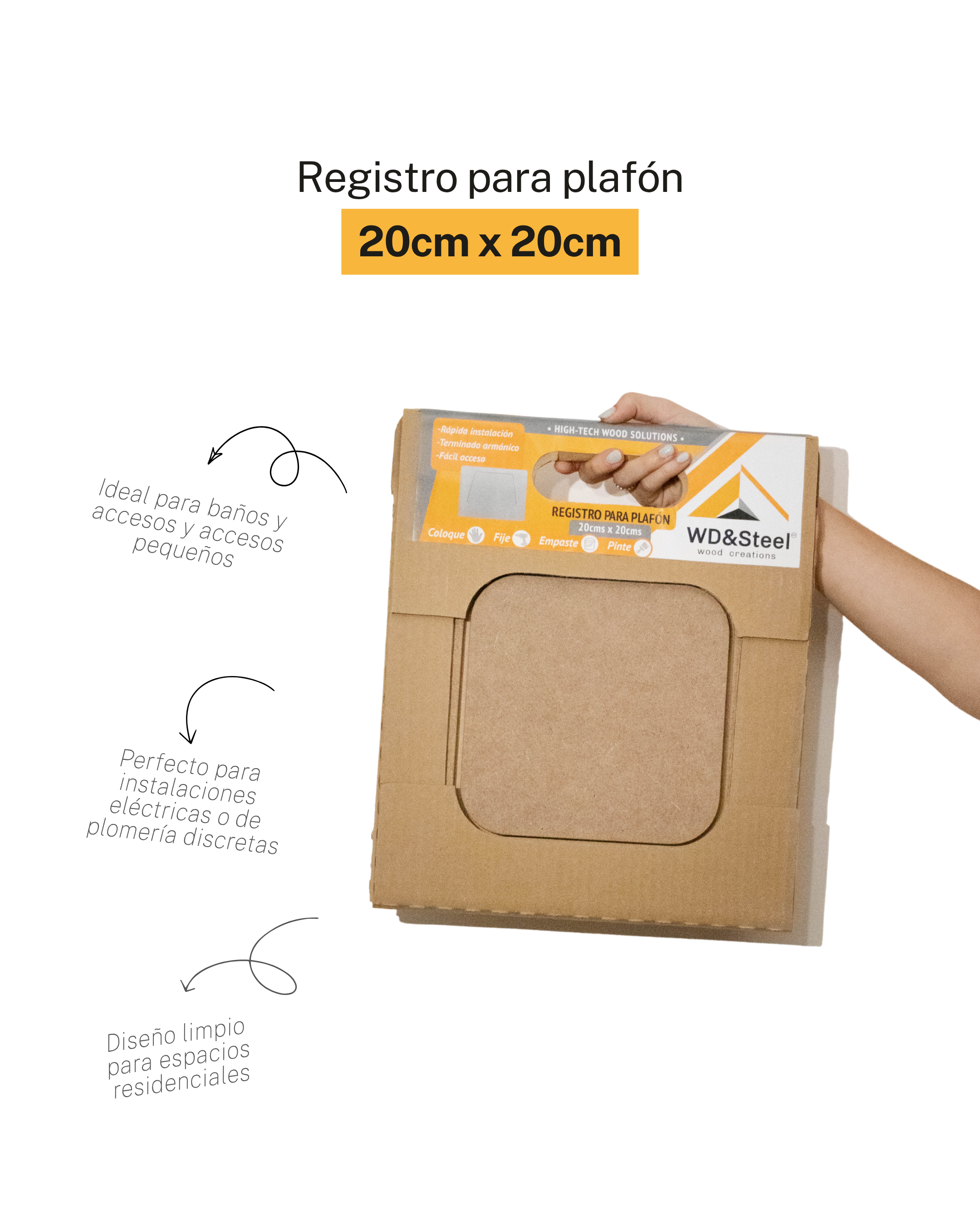 Tapa de Registro de Plafon MDF 20X20