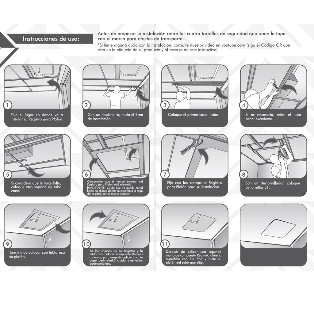 Tapa de Registro para Plafon 40x40 cm