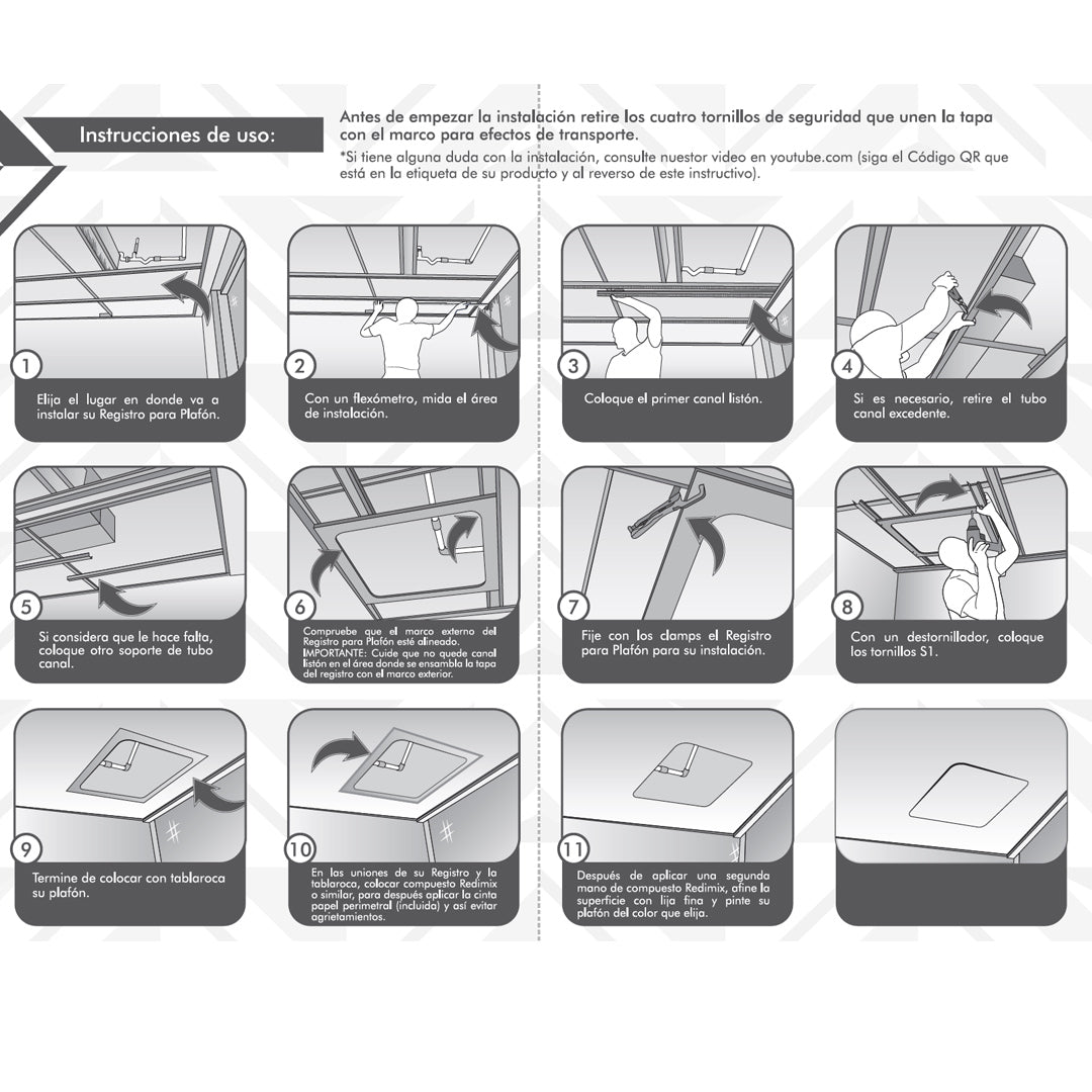 Tapa de Registro para Plafon 40x40 cm